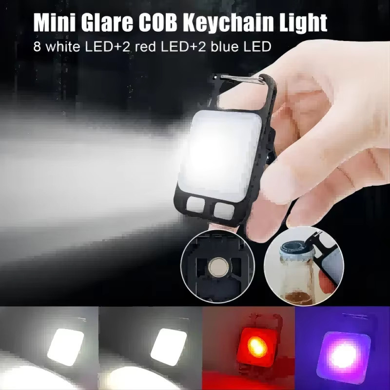 Wiederaufladbare Mini LED Taschenlampe mit COB-Licht und Magnetfunktion in Schwarz - Bild 4