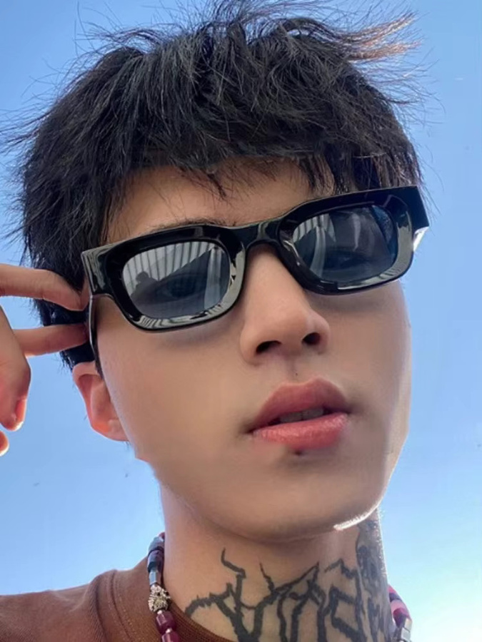 Samjune Sonnenbrille, Quadrat, Vollrand, Kunststoff, Schwarz, Unisex - Bild 4