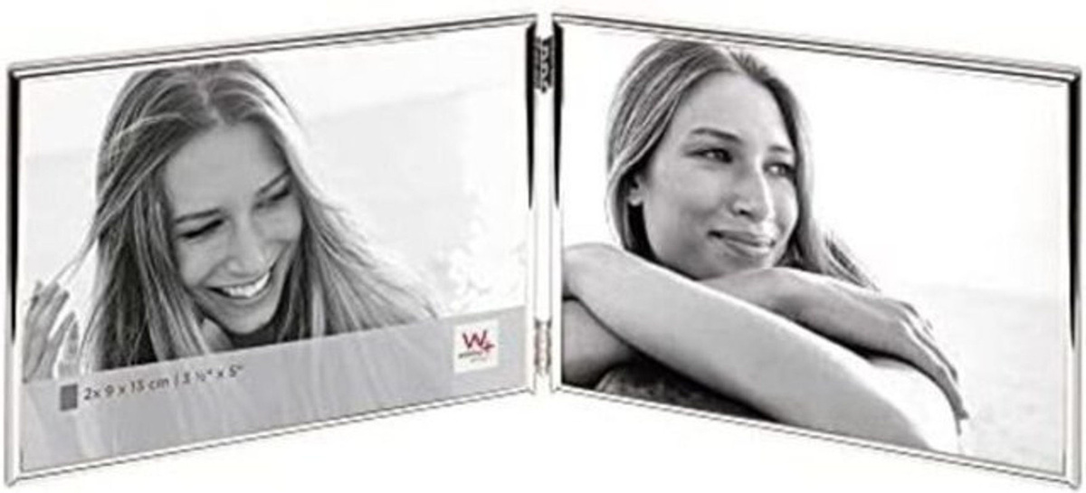 Walther Design Chloe Doppelter Portraitrahmen aus Metall in Silber, 2 Stück mit Format 9 x 13 cm - Bild 1