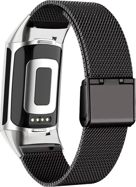 DAINU Uhrenarmband Edelstahl, Schwarz, Fitbit Charge 5/Charge 6 - Bild 1
