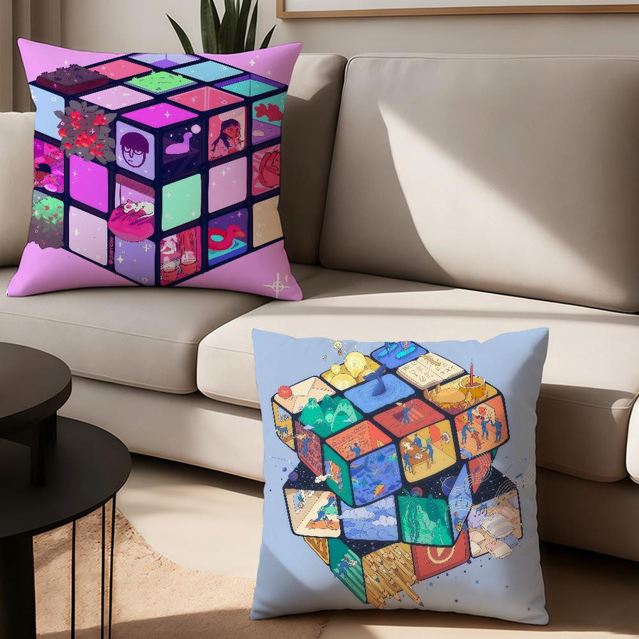 Rubik's Cube Kissenbezug Multicolor B/B/H: 18 x 18 x 18 cm - Bild 3