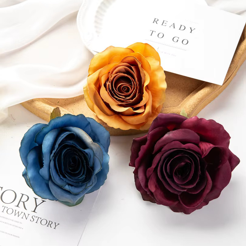 TTCY Künstliche Rosen aus Seide in Pflaume für Hochzeiten, Gärten und DIY-Dekorationen - Bild 2