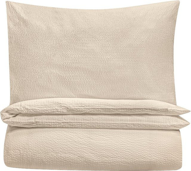 ERWIN M. Bettwäsche-Set Avellino aus Baumwolle in Beige mit Bettbezug und Kissenbezug, Breite: 135 cm, Länge: 200 cm, Kissen: 80 x 80 cm - Bild 1