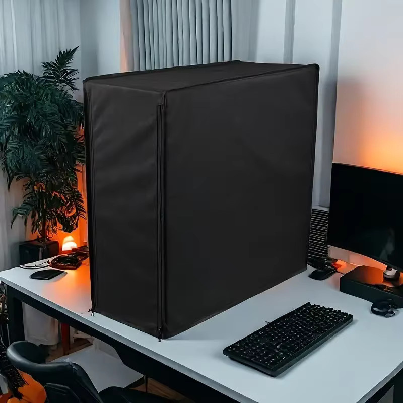 Staubschutzhülle für Desktop-PC-Gehäuse mit Reißverschluss in Schwarz - Bild 2