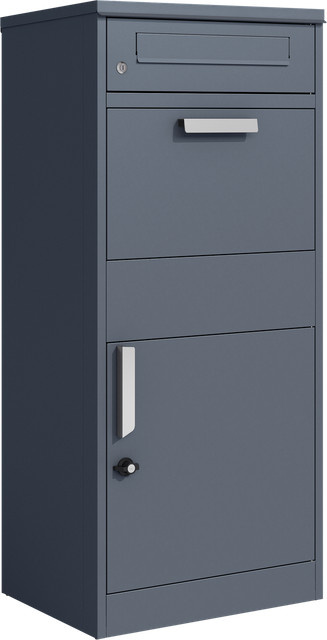 HC Home & Living Paketbox und Briefkasten Kombination aus Stahl in Anthrazit und Grau, B/T/H: 50 x 37 x 112 cm - Bild 1