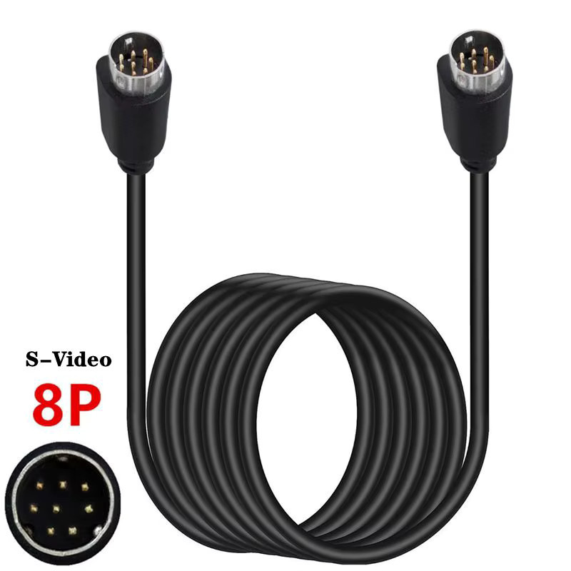 AXONUS Mini DIN 8Pin Stecker auf Stecker S-Video Kabel 8-adrig in Schwarz - Bild 2