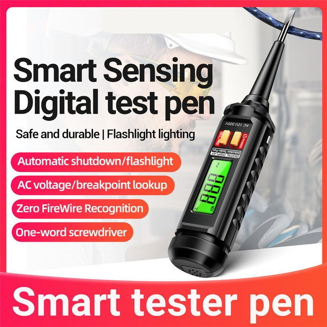 ANENG B15 Multifunktionaler Schaltungserkennungsstift mit Ton- und Lichtalarm, AC 25-250V, 3,5 mm, Grün/Schwarz - Bild 1