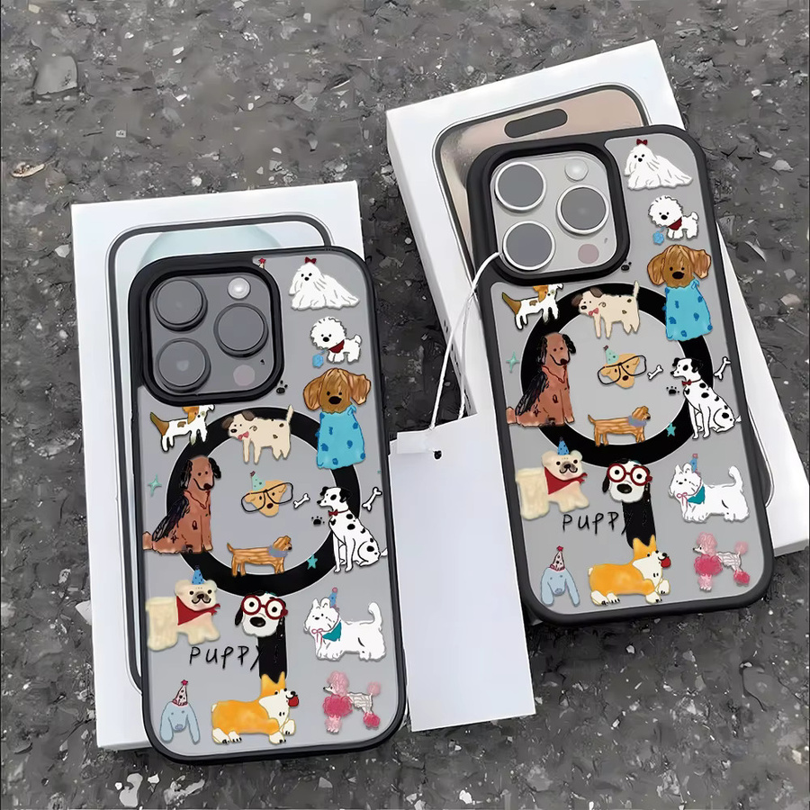 Stoßfeste magnetische iPhone Handyhülle mit Tier-Design und Umhängeband in Multicolour, matte Acryl-Abdeckung für iPhone 17 Pro Max bis iPhone 11 - Bild 4