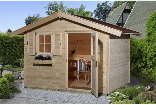 WEKA Gartenhaus 123 Gr.3 mit Satteldach aus Fichtenholz in Beige, B/H/T: 390 x 247 x 205 cm - Bild 3
