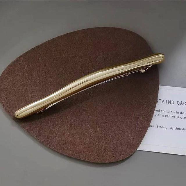 Haarspange Damen, Goldene Streifen, Metall, Unregelmäßige Form - Bild 1