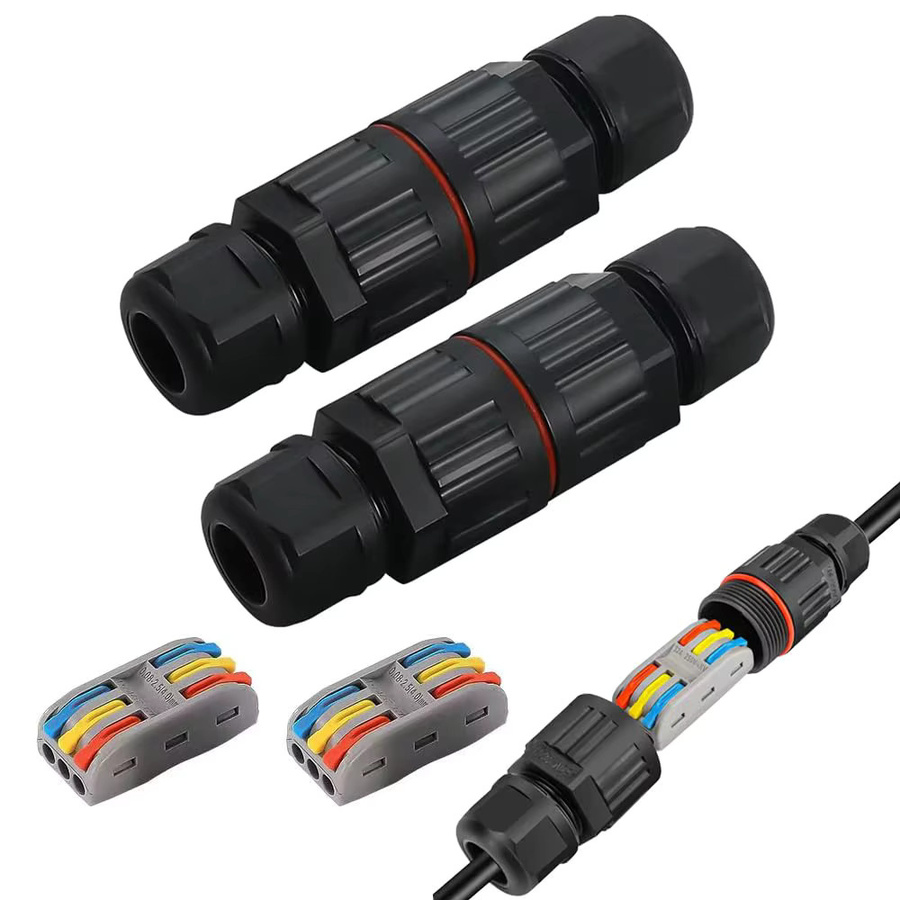 ELECAPITAL IP68 Wasserdichter Steckverbinder Schnellverbinder 2/3-polig in Schwarz für LED-Lichtverdrahtung im Outdoor-Bereich - Bild 3