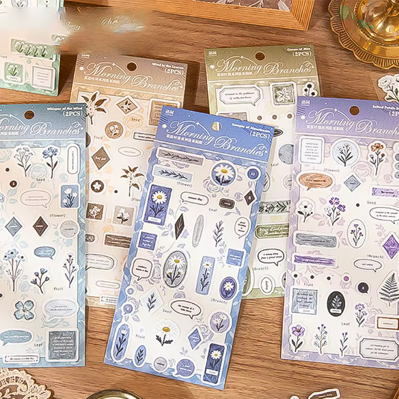 Mr.Paper Kawaii Gänseblümchen-Aufkleber aus PET, 2 Blatt pro Packung, weiße Pflanzen-Dekorationsaufkleber für Scrapbook und Handbuch - Bild 3