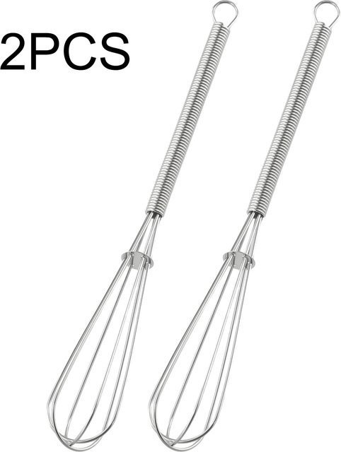 2er Set Mini Schneebesen aus Edelstahl in Silber zum Mixen und Rühren - Bild 1