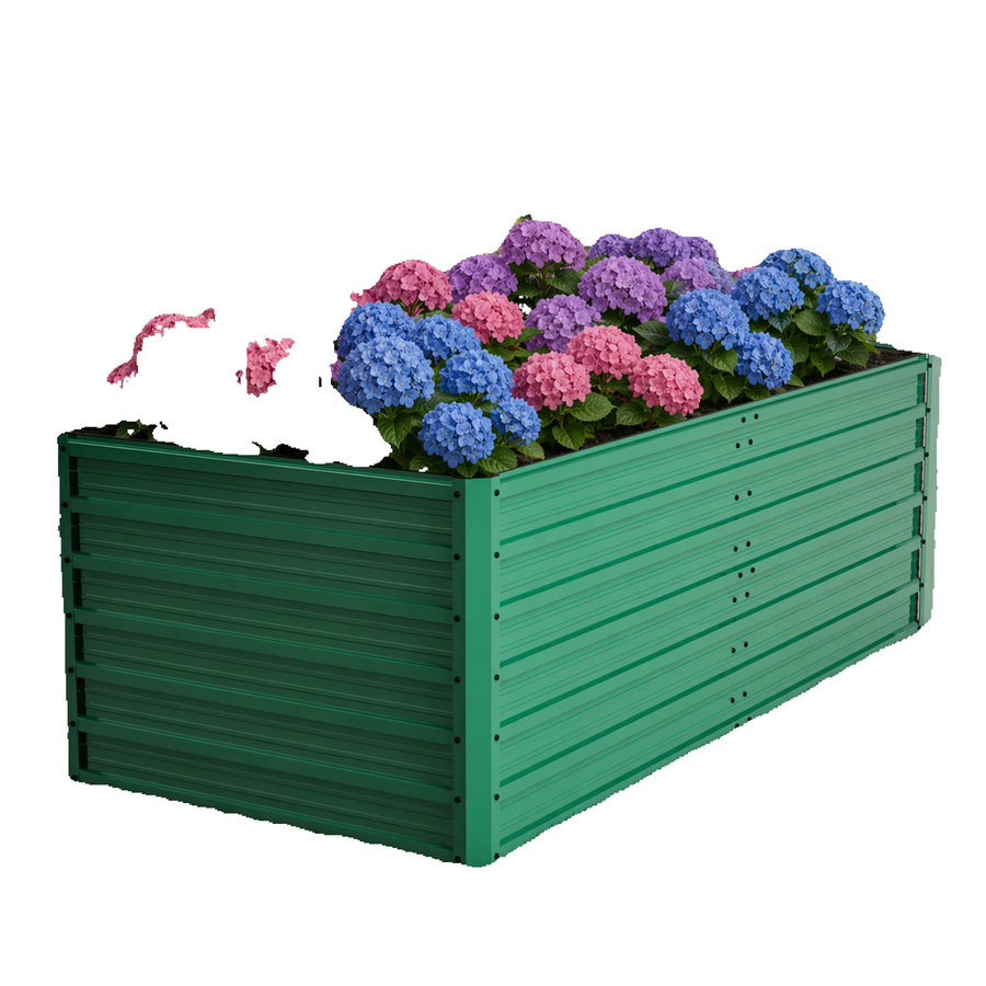Svintora Metall-Hochbeet in Grün, wetterfestes Pflanzkasten-Set für Gemüse und Blumen, B/T/H: 190 x 90 x 64 cm - Bild 7