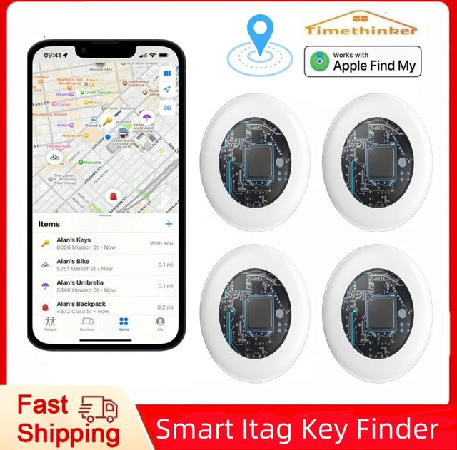 Timethinker Smart Bluetooth GPS Tracker in Schwarz – Kompatibel mit Apple Find My App für iOS als Anti-Lost Locator und Pet Finder - Bild 1