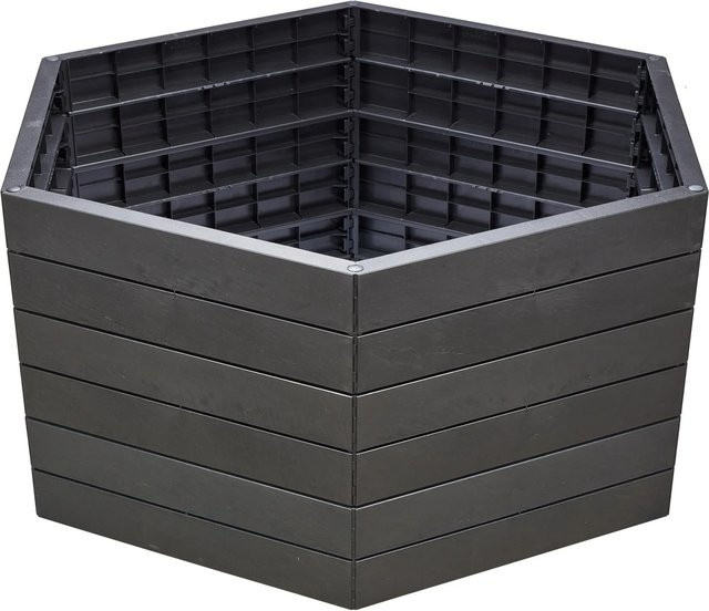 Garantia Hochbeet Ergo XL 75 in Stone mit 3D-Steinoptik aus Recyclingkunststoff, Farbe: Anthrazit/Grau, B/T/H: 145 x 145 x 75 cm - Bild 1