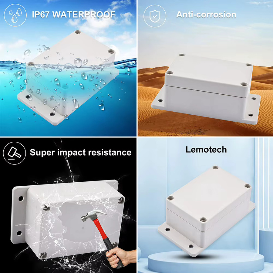 Wasserdichtes Aideepen Elektronik-Projektgehäuse aus ABS-Kunststoff in Grau mit Befestigungsösen - Bild 3