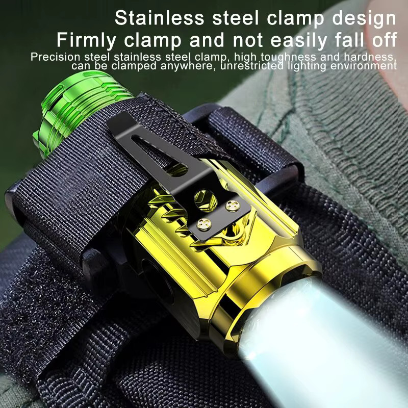 ESMARTER Mini LED Taschenlampe, wiederaufladbarer Outdoor-Notscheinwerfer mit Magnet und Clip, Schwarz - Bild 2