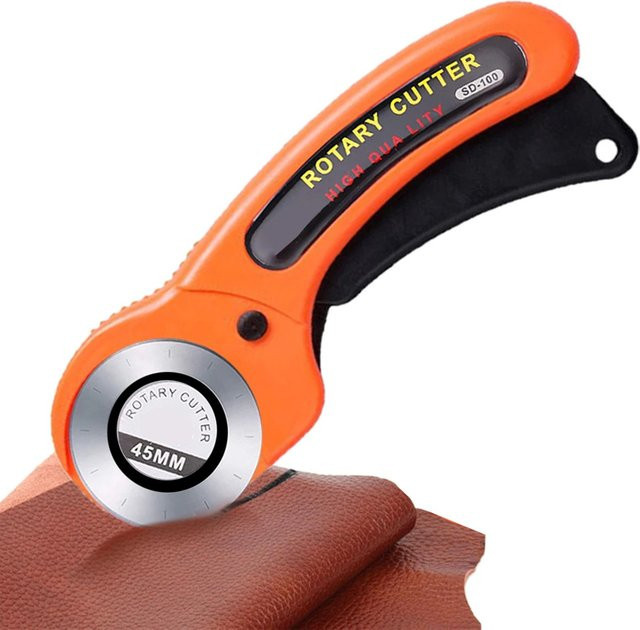 Ergonomischer Rotary Stoff Cutter 45mm in Orange für Nähen, Quilten und DIY-Projekte - Bild 1