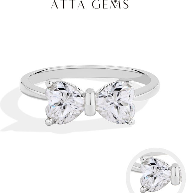 ATTAGEMS Ringe, 925 Sterling Silber, Moissanit, Damen - Bild 1