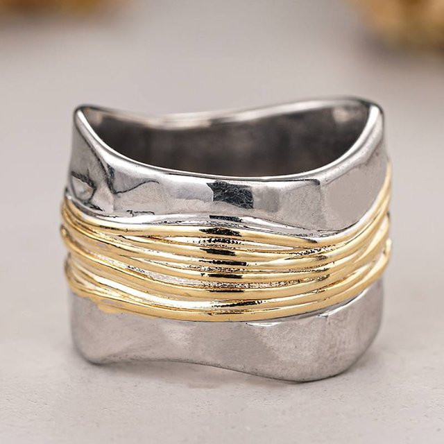 Huitan Ring, Bicolor, Silber, Damen - Bild 1