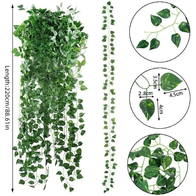 Grüne Künstliche Efeu-Girlande als Hängende Ranke für Garten, Wanddekoration und Hochzeit - Bild 4