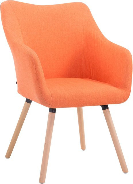 TPFLiving Besucherstuhl Coyo Two mit Stoffbezug und Buchenholz Gestell in Orange, B/T/H: 62,5 x 47,5 x 90 cm - Bild 1