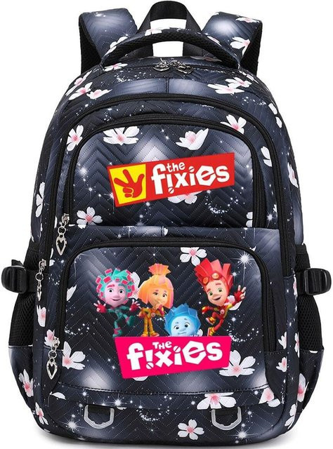 3-teiliges Schulrucksack-Set aus Oxford-Stoff in Schwarz mit Schultasche und Federmäppchen - Bild 1