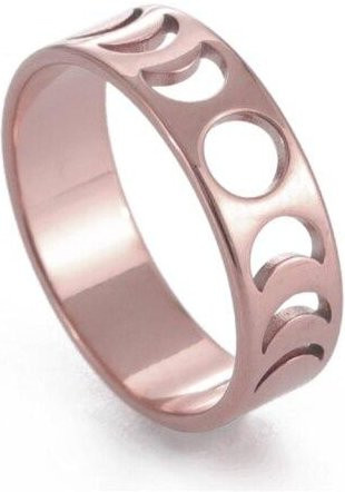 POMOiii Ringe Damen, Edelstahl, Gold Farbe, Halbmond - Bild 1