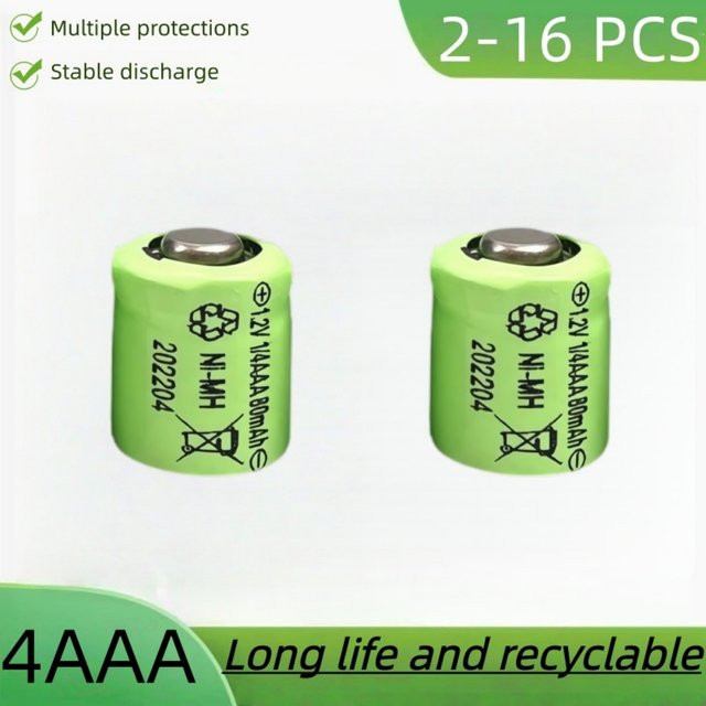 NDNNAS NiMH-Akku 1/4AAA 1,2 V 80 mAh in Grün für Solar-Nachtlichter und elektrisches Spielzeug - Bild 1