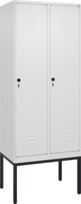C+P Spind Classic PLUS Garderobenschrank mit 2 Abteilen, Gestell mit Sicherheits-Drehriegel und 4 Garderobenhaken, H x B x T: 212 x 80 x 50 cm - Bild 1