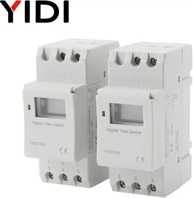 YIDI Digitale elektrische Zeitschaltuhr THC30A THC15A als DIN-Schiene-Zeitrelais-Controller mit wöchentlicher Programmierung in Weiß - Bild 1