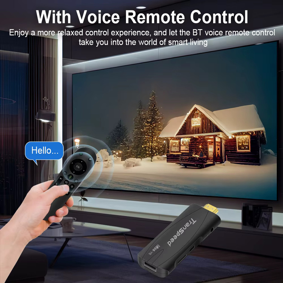 Transpeed Android 13 TV Stick Media Streamer mit 4K UHD, Sprachsteuerung und Wi-Fi in Schwarz - Bild 2