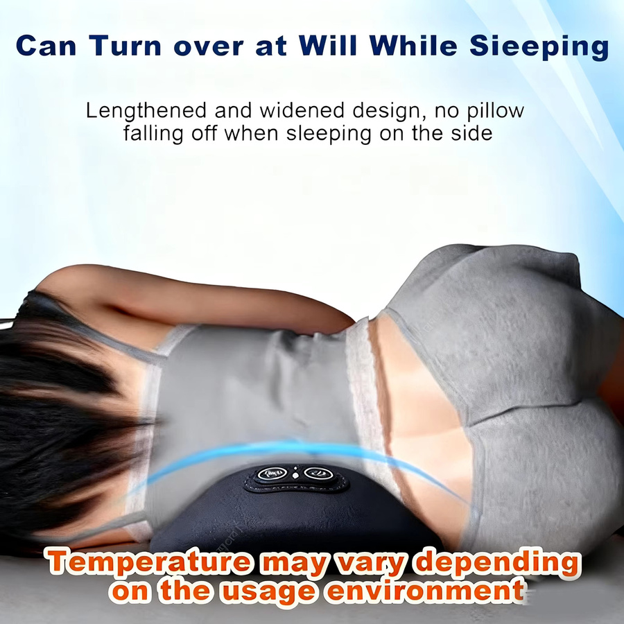 Vilnason Elektrisches Massagekissen mit Heizfunktion und Vibration in Grau zur Lendenwirbelentlastung und Rückensupport - Bild 2