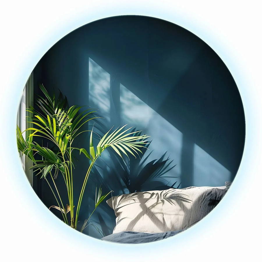 Wallfluent Rundspiegel mit LED-Beleuchtung in Kaltweiß 6500K, Durchmesser: 70 cm - Bild 1