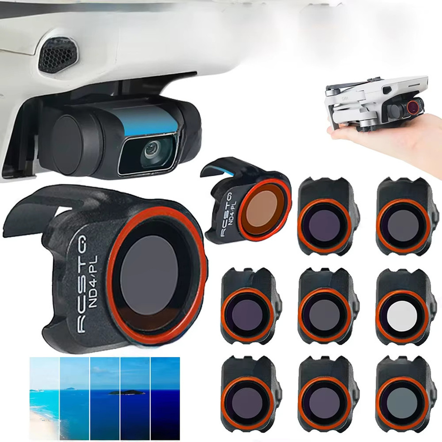 DJI Kameraobjektivfilter Set für DJI Mini 2, Mavic Mini 1 und Mini SE in Schwarz mit UV, CPL und ND Filtern - Bild 1