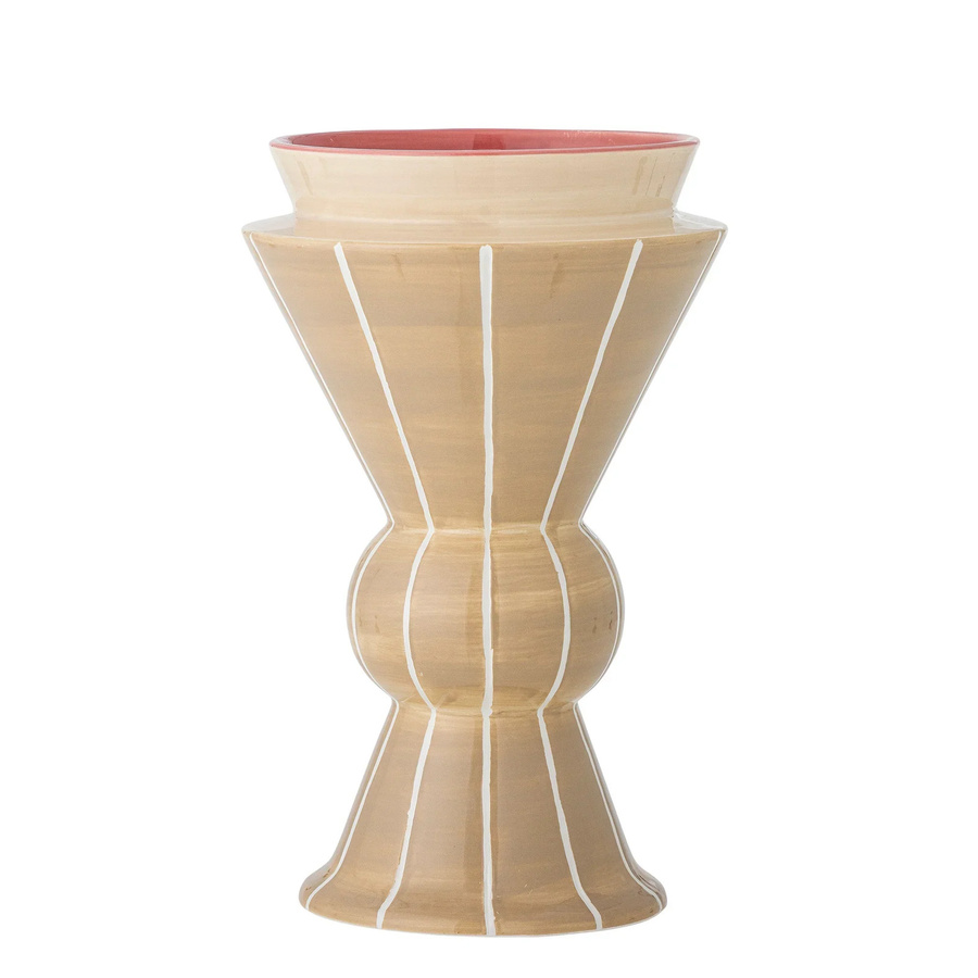 Bloomingville Keramikvase Trilla in Beige mit Streifenmuster, Höhe: 26,5 cm - Bild 1
