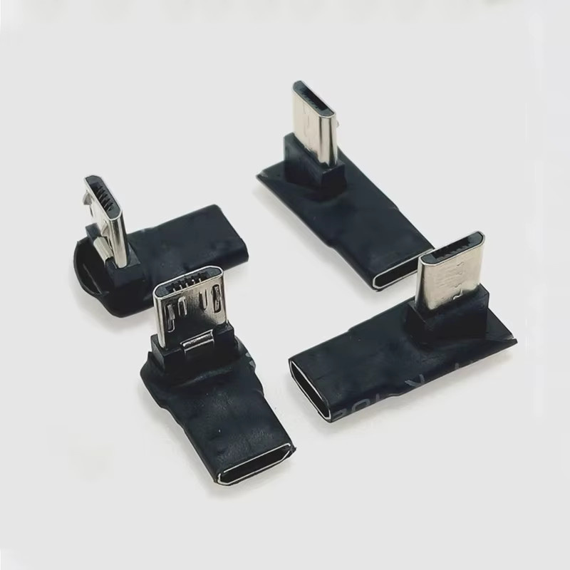 JCD Micro-USB M zu F 90 Grad Ellbogenadapter in Schwarz zum Aufladen und zur Datenübertragung - Bild 2