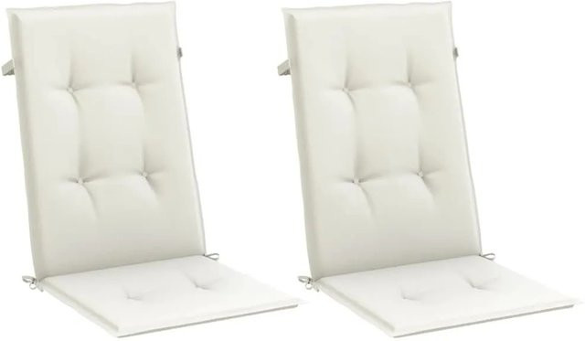 vidaXL Hochlehner-Auflagen 2er Set Melange Creme, UV-beständig und wasserabweisend, B/T/H: 120 x 50 x 4 cm - Bild 1