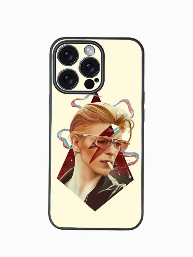 D-David S-Singer B-Bowie Handyhülle für iPhone 17 16 15 14 13 12 Pro Max Plus in Schwarz Softshell - Bild 3