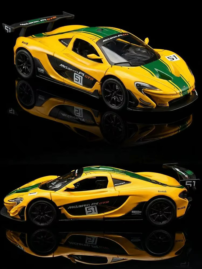 Maisto McLaren P1-GTR Supersportwagen, Metall-Druckgussmodell, 1:24, Gelb - Bild 5