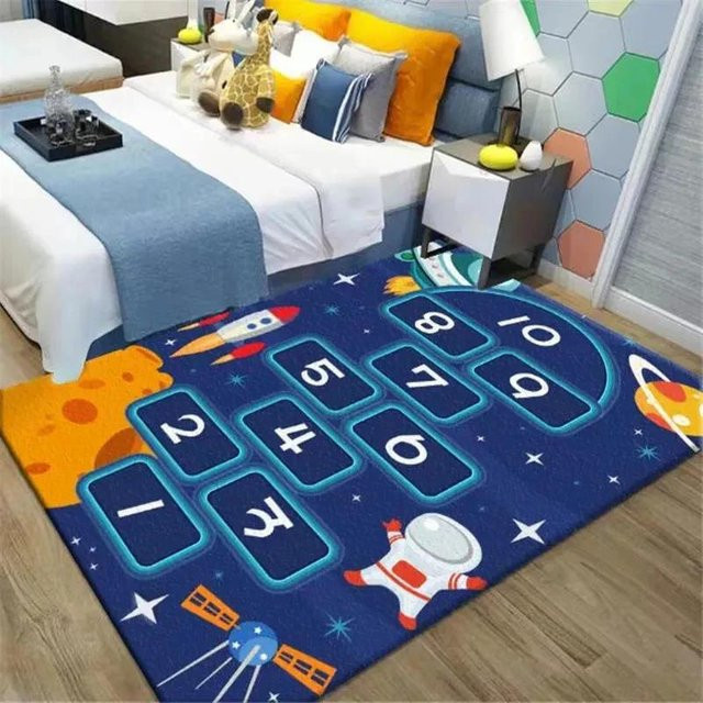 Wucifang Jewelry Pädagogischer Hüpfspiel-Zahlen Teppich für Kinder, Rutschfeste Spielmatte aus Polyester, Mehrfarbig, B/T: 150 x 100 cm - Bild 1