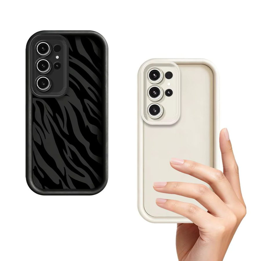 Samsung Farbblock Schutzhülle mit Objektivschutz für Galaxy S26 Ultra S25 S24 S23 Ultra Plus S22 S21 S20 Note 20 Ultra in Schwarz - Bild 2