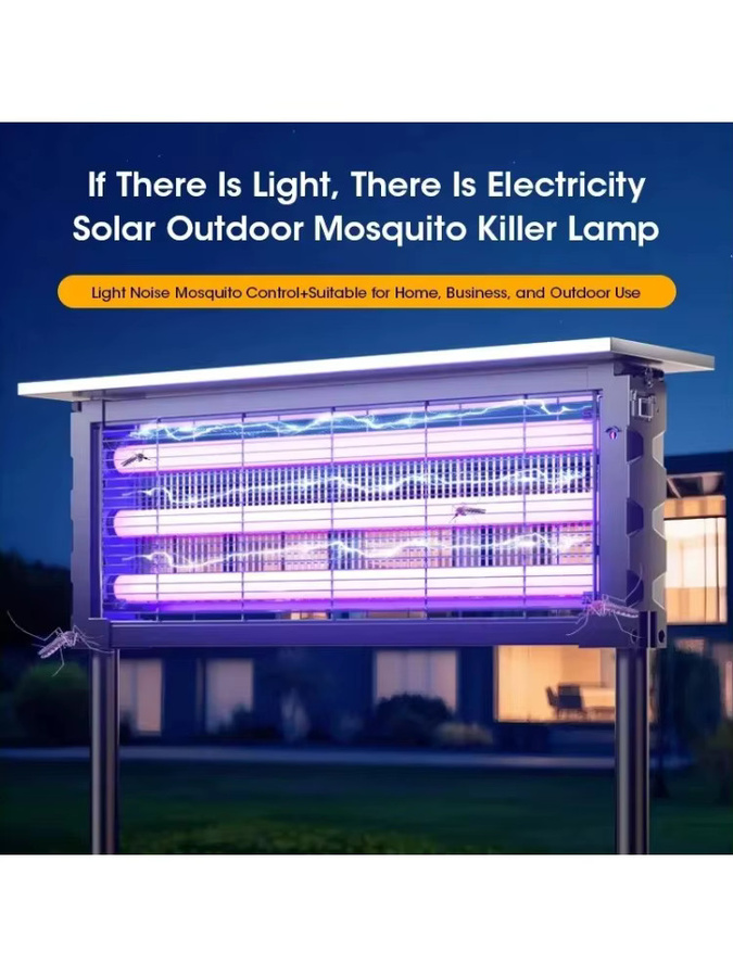 JOYINLED Solar Mückenkiller-Lampe Wasserdichte UV-Außenleuchte mit 3 Röhren für elektrischen Mückenschutz - Bild 6
