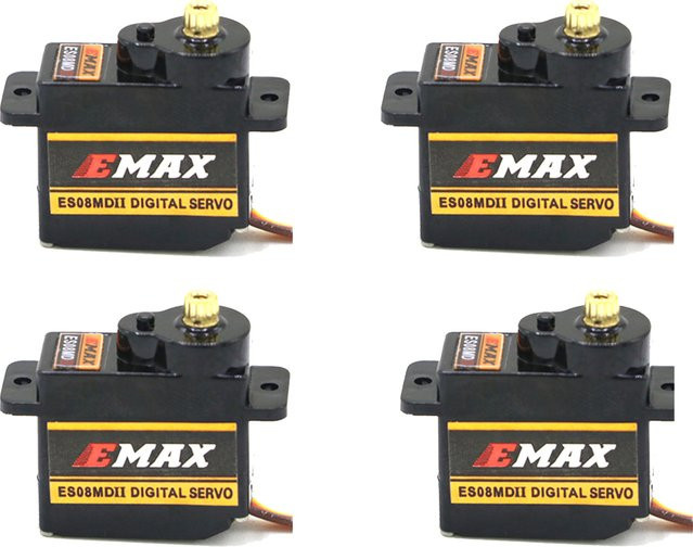 EMAX ES08MDII Digitales Mini-Servo mit Metallgetriebe für RC-Modellautos, Schwarz - Bild 1