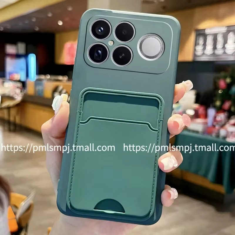 Xiaomi Silikon Schutzhülle mit Kartensteckplatz und Kameraschutz für POCO F8 Ultra Pro, Redmi K90 Pro Max und K90 in Schwarz und Grün - Bild 1