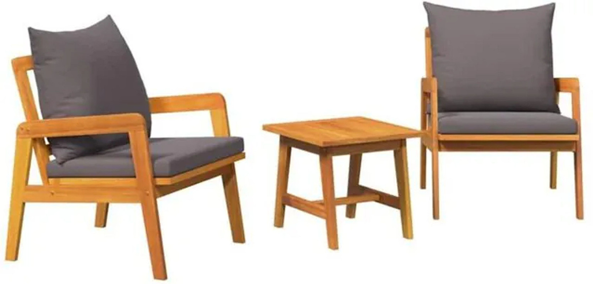 Bistrogarnitur aus Massivholz Akazie in Braun von Vidaxl, B/T/H: 45 x 45 x 38 cm - Bild 1