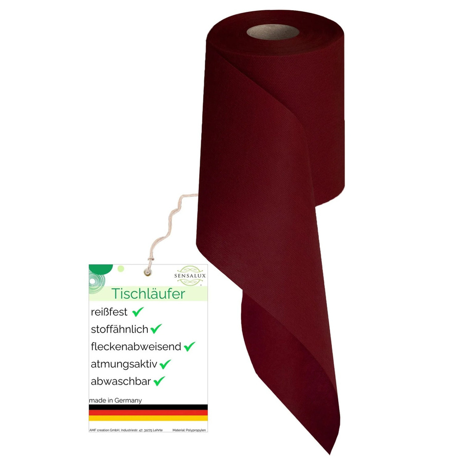 Sensalux Vlies-Tischläufer Bordeaux, wasserabweisend und waschbar, Breite: 15 cm, Länge: 25 m - Bild 2