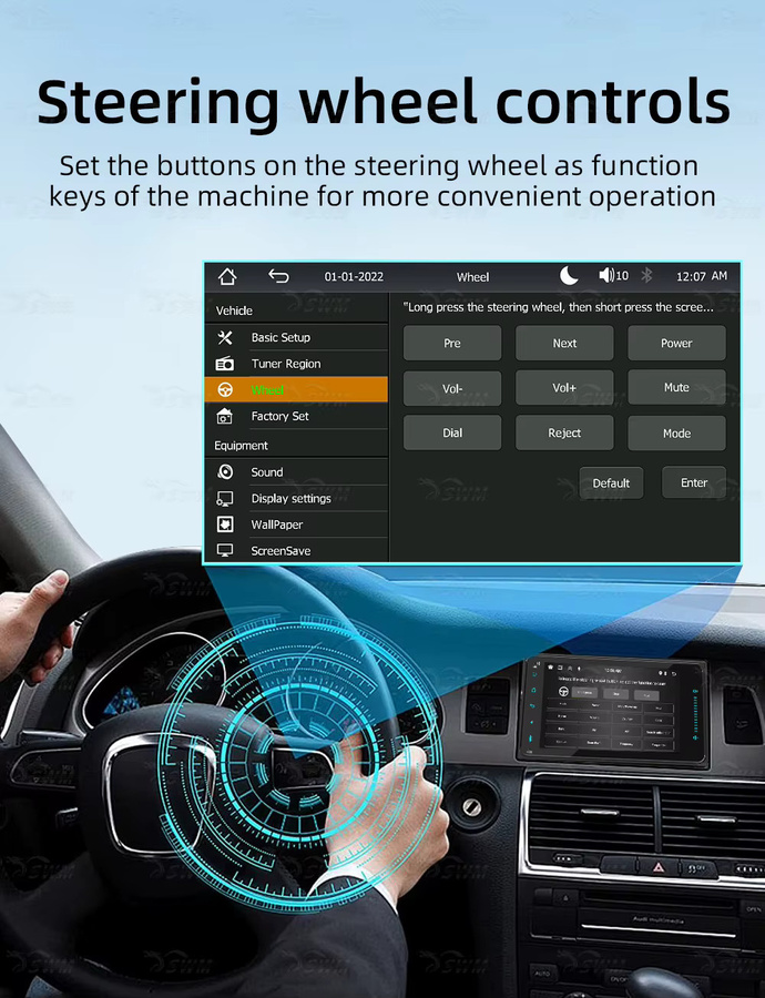 BQCC 7 Zoll Auto Stereo Multimedia Player mit CarPlay und Android Auto in Schwarz für Toyota Corolla Vios Crown Camry Hiace Previa und RAV4 - Bild 4