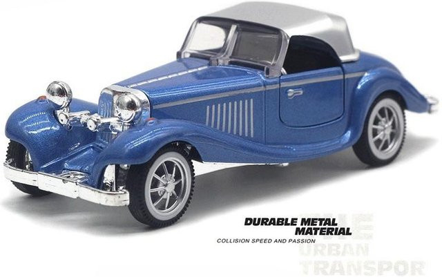 Linyi toy car Klassisches Oldtimer-Modell 500K Hardtop, Spielzeugauto, 1:32, Metall, Grau, ab 14 Jahren - Bild 1